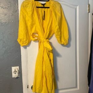 Banana Republic Bright Yellow Wrap Dress